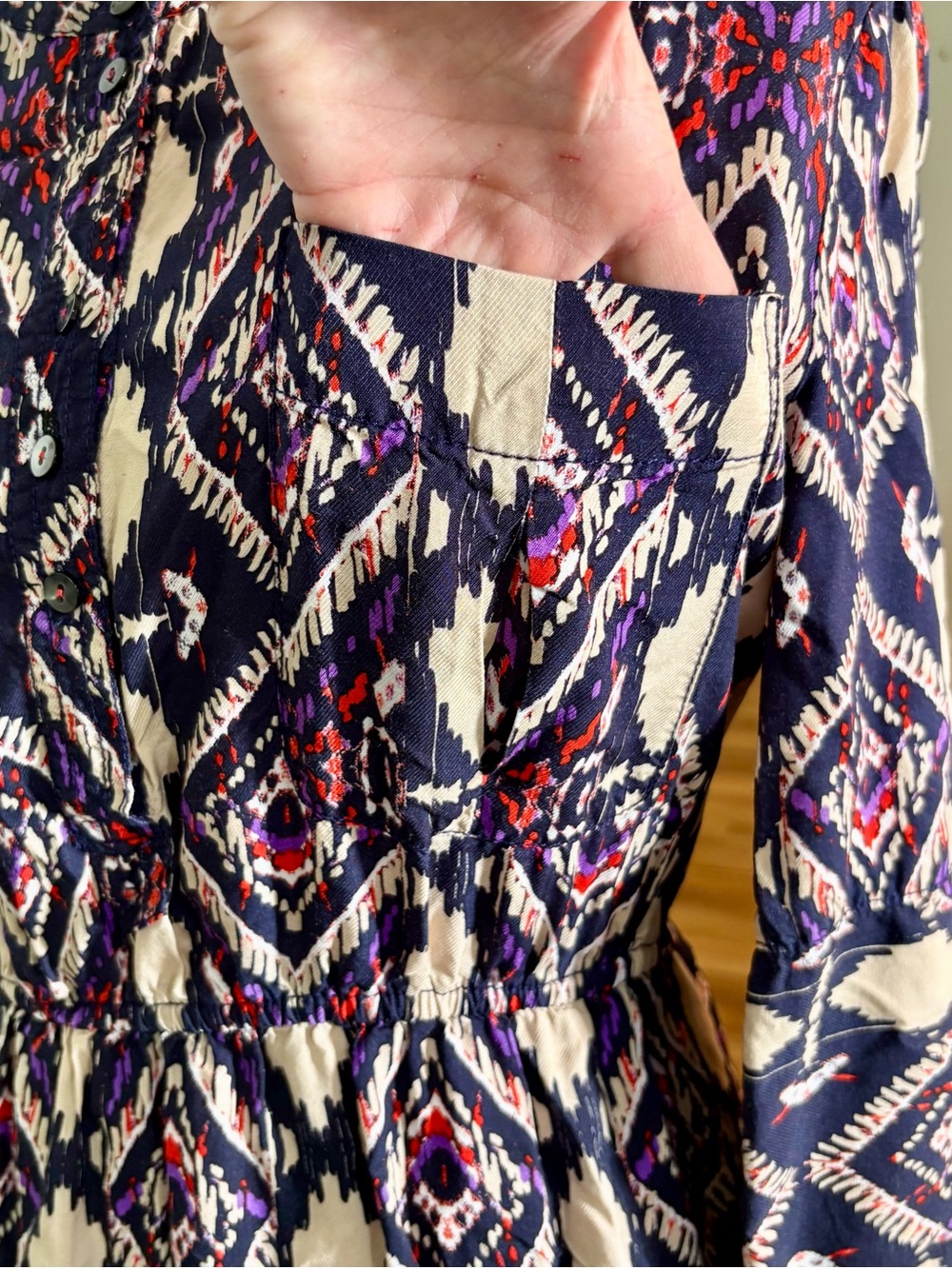 Anthropologie x Holding Horses Mira Ikat Western Dress, Size 4 - Picture 5 of 12